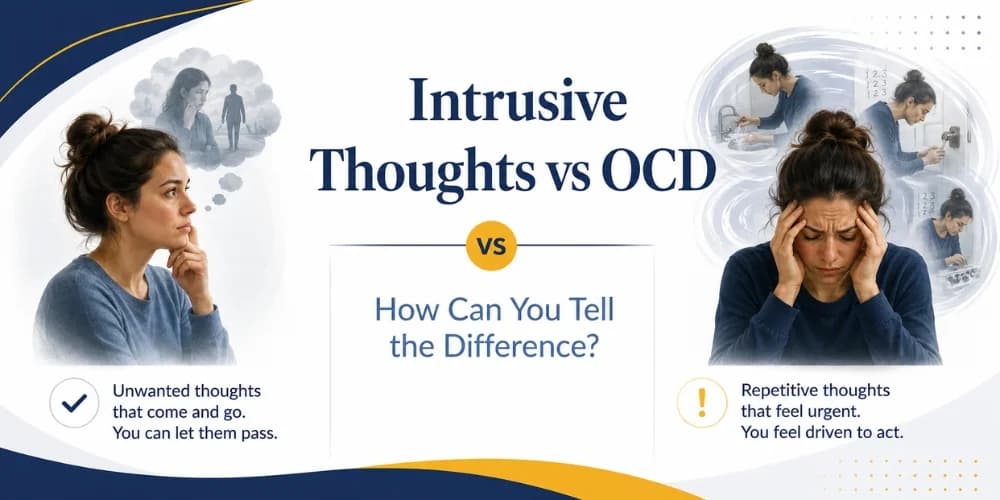 Intrusive thoughts vs OCD comparison